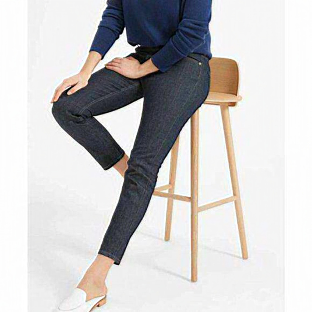 Everlane Mid Rise Skinny Ankle Denim Jeans in Dark Indigo Wash Womenโ Size 27